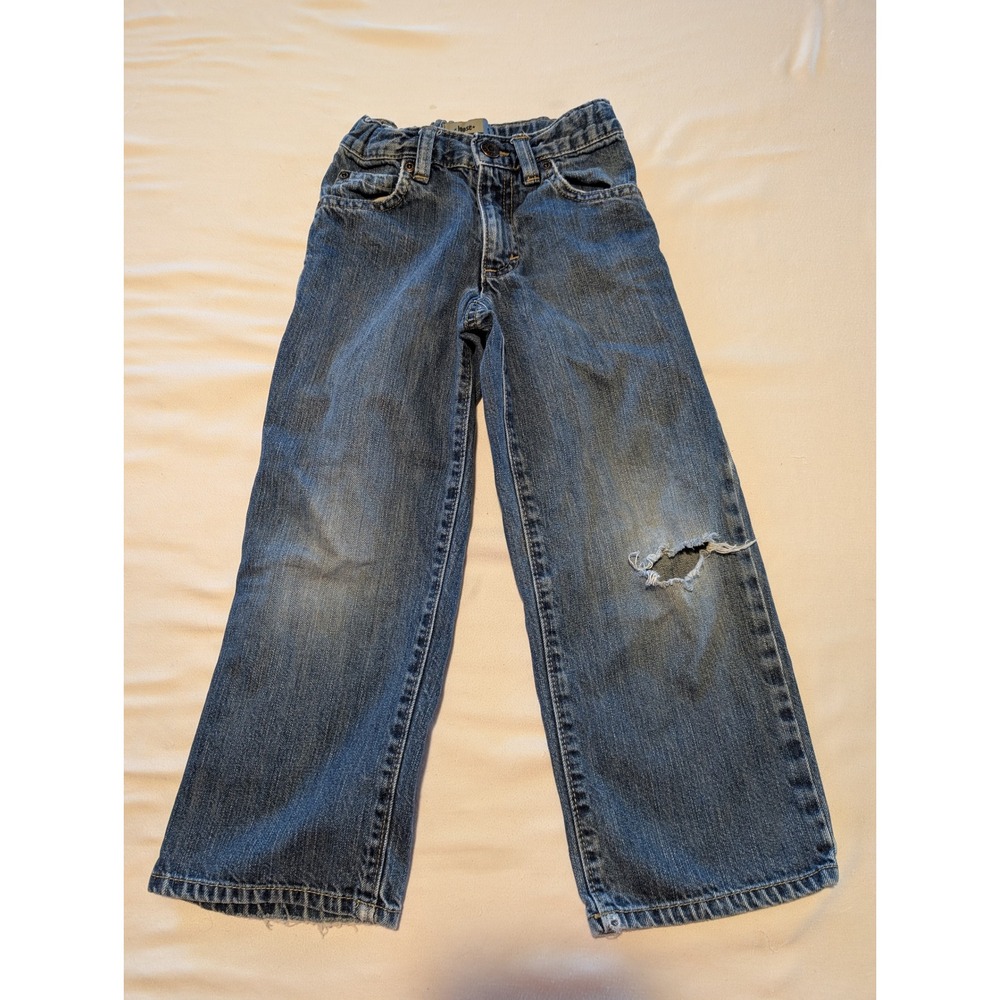 Old Navy Boys Loose Fit Famous Jeans Medium Wash Distressed Denim Size 5T